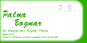 palma bognar business card