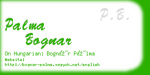 palma bognar business card